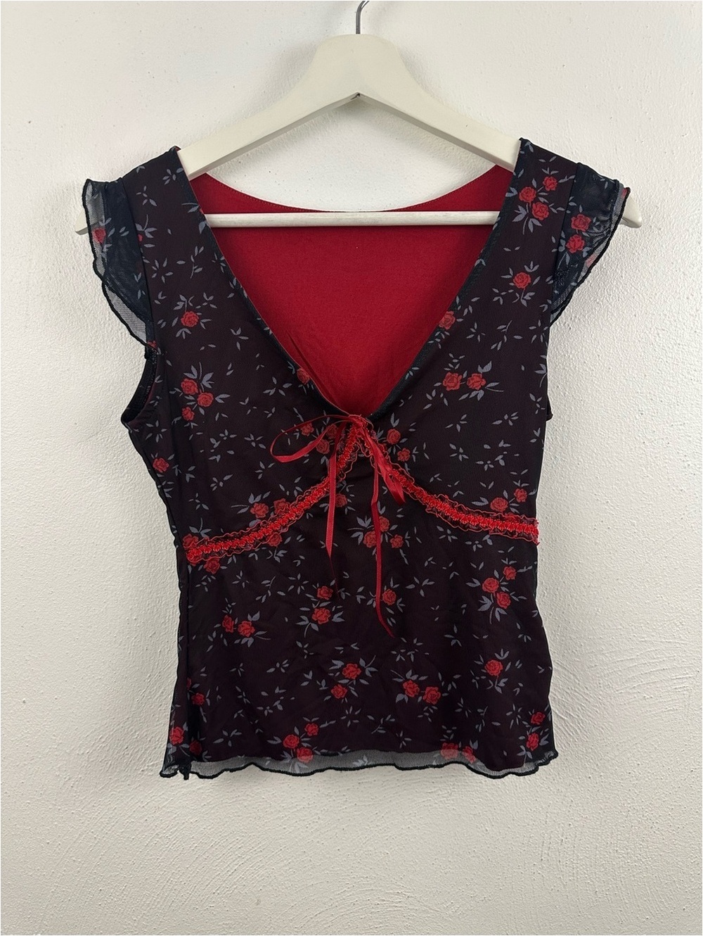ROMWE Sleeveless Goth Floral Print Women's Size 2